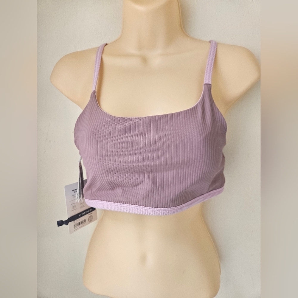 Athleta Girl- Bikini Top Girl's XXL/16 Lavender ,Reversible Sport Bra . NWT